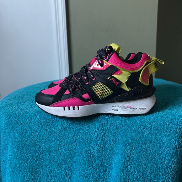 Fila Black, Pink, and Yellow Athletic Shoes - Picture 1 of 11